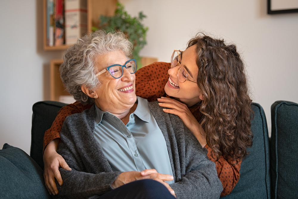 Grandmother and granddaughter at home - Eye Doctor in Rockford